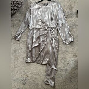 Bardot Asymmetrical Silver Dress